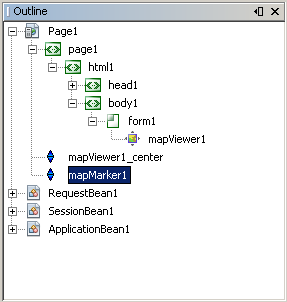 Figure 7: Outline Window - mapMarker1 Node