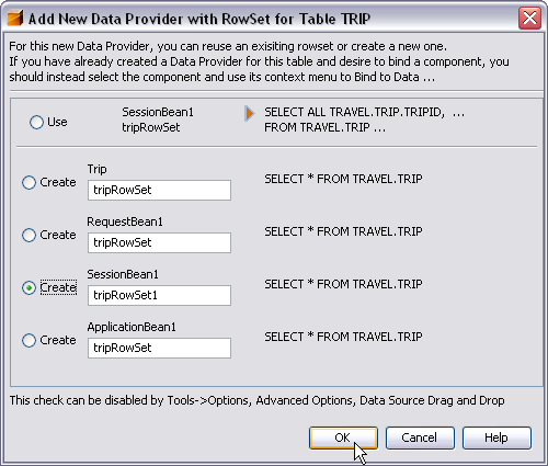 Figure 7: Adding a New Data Provider with RowSet